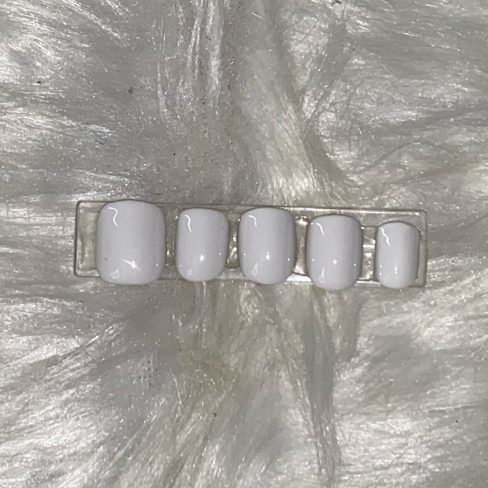 10pcs Extra Short Square White Press on Nails